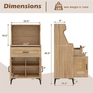 Credenza Moderna e Vintage per Casa, Mobile Bar Estensibile e Pieghevole in MDF e Metallo per Cucina o Tavolo - Product Image 4