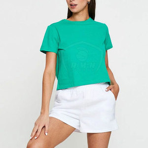 Concevez votre propre haut court pour femme, imperméable, coupe-vent, écologique, à séchage rapide, respirant, couleur unie, col rond, coupe classique - Product Image 2