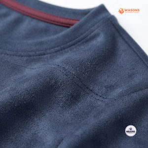 T-shirt en coton à manches courtes et col rond de couleur unie pour homme WASONS INTERNATIONAL, coupe ample, jersey décontracté - Product Image 4