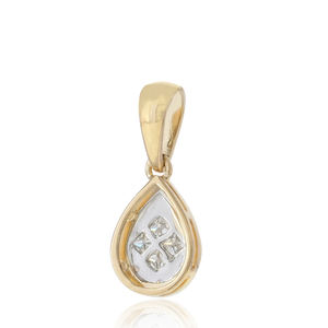 Pendentif minimaliste en or jaune 14 carats avec diamant naturel en forme de goutte d'eau, bijoux fins, vente en gros, cadeau pour la Saint-Valentin - Product Image 3