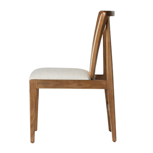 Chaise de salle à manger en bois massif avec dossier en rotin tressé et assise rembourrée, chaise de salle à manger moderne en bois naturel pour la maison et le café - Product Image 3