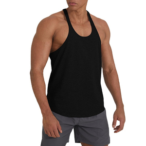Débardeurs pour hommes en coton/élasthanne tricotés avec impression personnalisée |   T-shirt grande taille à col rond, respirant, séchage rapide, anti-boulochage, style urbain - Product Image 2