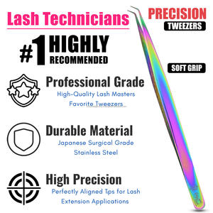 90 Angle fiber tip tweezer lash extension Tweezer Eyelash Extension isolation tweezers with fiber grip lash tools volume Tools - Product Image 3