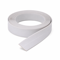 Bande de calfeutrage autocollante en PVC blanc mat pour comptoir de cuisine, 38 mm x 3,5 m, pour joint de bord d'évier