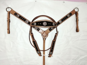 Vente chaude ensemble de selle Western en cuir repoussé marron foncé selle de corde Ranch classique avec serre-tête et collier de poitrine - Product Image 2