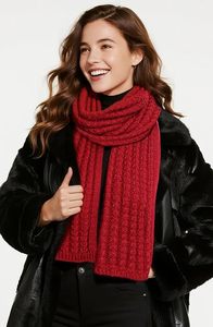 Écharpe longue en polyester pour homme, motif renard, rouge uni, style décontracté, tricotée, écologique, respirante, accessoire chaud pour l'hiver - Product Image 2