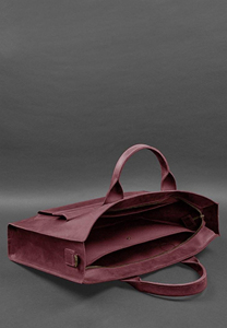 Porte-documents en cuir pour ordinateur portable, sac à bandoulière classique, protection pour usage professionnel, couleur bordeaux - Product Image 2