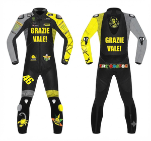 ชุดแข่งรถมอเตอร์ไซค์พรีเมียมหนังวัว/หนังจิงโจ้ พร้อมอุปกรณ์ป้องกัน CE Armor Protection Approved Gear - Product Image 1