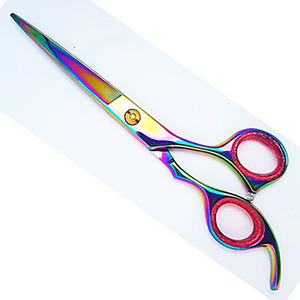 กรรไกรตัดผมสเตนเลสมือขวาเคลือบสีรุ้งเป็นมิตรต่อสิ่งแวดล้อม - Product Image 4