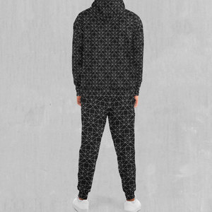 Men's Geometric Print Tracksuit <b>Hooded</b> Full <b>Zip</b> Sweatshirt and Pants Set Casual Autumn Breathable Polyester Jogger Outfit - Product Image 2