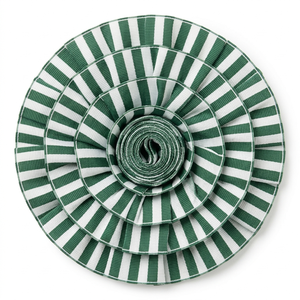 38mm Green <b>White</b> Multi Stripe Grosgrain Ribbon Bulk Supplier Ready Stock for Wreath Making Gift <b>Wrap</b> Sewing Decor Crafts - Product Image 2