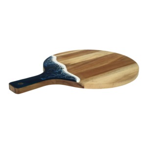 Nouvelle arrivée Planche à découper en bois moderne en forme de cœur avec poignée en résine bleue écologique, passe au lave-vaisselle, épaisseur 1,5 cm - Product Image 4