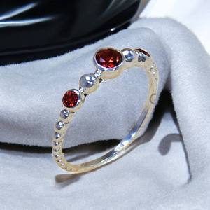 Bague Statement en Argent Sterling 925 avec Grenat Rouge Naturel Taillé Rond et Serti clos, Faite à la Main, pour Usage Quotidien, Vente en Gros - Product Image 2