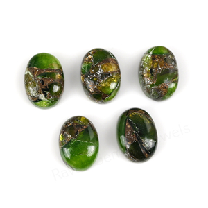 Top Quality Green <b>Jade</b> Copper 10x14mm Oval Shape Flatback High Polish Smooth Loose Gemstone Cabochon Jewelry Making Pendant <b>Ring</b> - Product Image 2