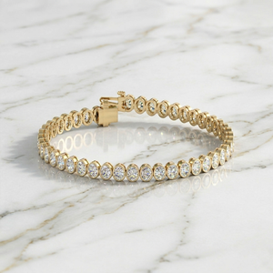 7.00CTW Oval Cut Bezel Set Tennis <b>Bracelet</b> - Product Image 1