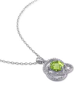 Peridoto (1-1/2 CT. T. W.) & Diamante (1/10 CT. T. W.) Collar Colgante Ven 18 "en Plata de Ley | Macy's - Product Image 3