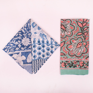 Écharpe carrée en coton imprimé à la main, élégante et multifonctionnelle, style bohème, pour la tête, le cou et les mains. - Product Image 3