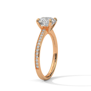 Luxury Gold Silver Ladies Round <b>Ring</b> 3.00 CTS Moissanite CVD Colour Stone <b>CZ</b> EGL VVS2 D VS1 Yellow White Rose Jewelry - Product Image 2