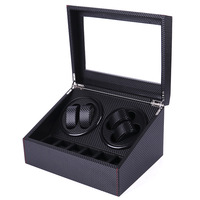 Boîte de rangement de montres de luxe EleQueen personnalisée en cuir et bois avec remontoir automatique double rotatif en daim