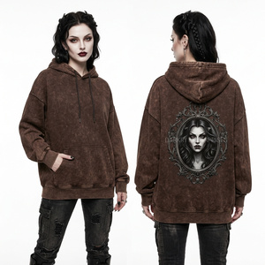 Sweat-shirt à capuche surdimensionné pour femme, style Acid Wash Forever Night, avec lettrage gothique, effet vintage usé, impression sérigraphique personnalisée, fabricant - Product Image 3