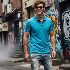 Vente en gros 100% polyester polo personnalisation hommes t-shirt brodé personnalisé golf polo hommes grande taille hommes polos - Product Image 2