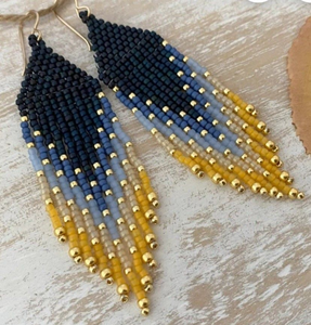 Luxury Needlework Seed Beads Beaded Embroidery Earrings For Women Handmade Seed Beads Earring <b>by</b> HF Crafts - Product Image 4
