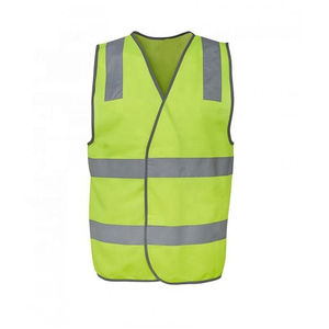 Veste de sécurité à haute visibilité en maille jaune bon marché avec poches et fermeture éclair en polyester personnalisée pour hommes et femmes - Product Image 6