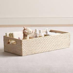Panier rectangulaire élégant en osier, panier de rangement décoratif, panier organisateur en rotin naturel, parfait pour le rangement de la chambre d'enfant - Product Image 5