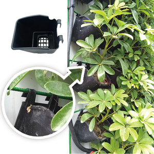 Macetas de plástico para jardín, macetas apilables de montaje en paisaje, para planta Vertical, de pared, autoriego, color negro - Product Image 5