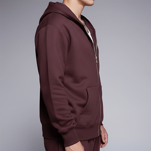 Sweat-shirts d'hiver pour hommes 100 % coton de haute qualité, logo brodé personnalisé, coupe oversize, polaire délavée, streetwear écologique, couleur unie - Product Image 2