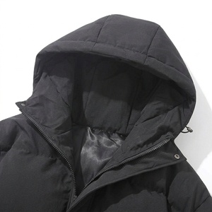 OEM Custom Canvas Winter Puffer Jacket with Hood Zipper Closure Quilted <b>Padded</b> <b>Coat</b> for Streetwear Front - Product Image 3