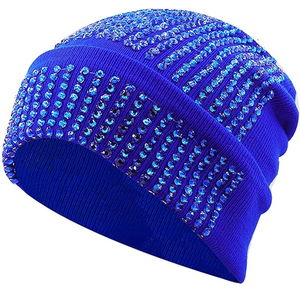 Black Studded Beanie Hat Rib Knit <b>Winter</b> <b>Cap</b> Unisex Soft Warm Stretch Skull <b>Cap</b> Custom OEM Wholesale Hat - Product Image 1