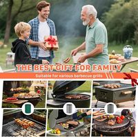 Brosse de nettoyage pour barbecue sans fil rechargeable avec 3 têtes de brosse, lumière LED et grattoir pour barbecue électrique