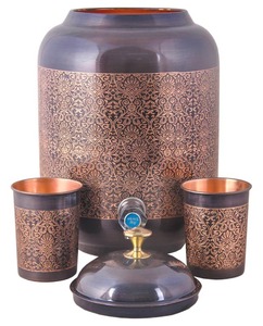 Distributeur d'eau potable écologique à double paroi en cuivre avec robinet en laiton durable pour usage quotidien – Achetez directement auprès du fournisseur - Product Image 1