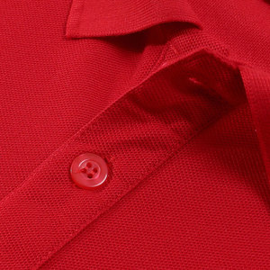 Camisa Polo Roja de Manga Corta para Hombre, Color Sólido, Informal, Tejido Oxford, Corte Regular, Cuello con Botones - Product Image 2