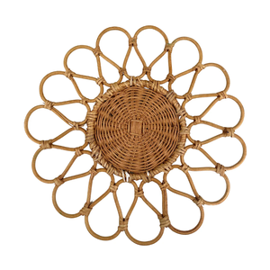 Spring Floral Flower Woven Placemat Natural Water Hyacinth <b>Table</b> <b>Mat</b> Festive Braided Straw <b>Dinner</b> Coaster Decoration - Product Image 1