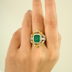 14K Solid Gold 2.53ct Cushion Cut Emerald <b>Diamond</b> Wedding <b>Ring</b> Set for Women - Product Image 6