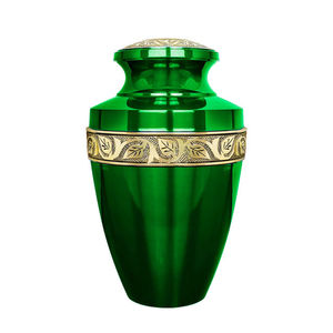 Pequeña urna verde de metal y latón para cremación de mascotas, recuerdo conmemorativo para cenizas de adultos, urna humana para decoración, grabado se vende por separado - Product Image 2