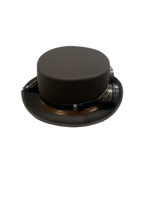 Chapeau Steampunk avec lunettes de protection, étiquette volante et crochet en J pour adultes - Product Image 2