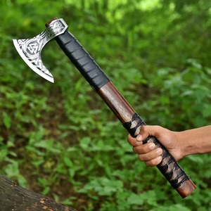 Handmade Outdoor Viking Hatchet Handcrafted Carbon Steel With Wood & Leather Wrapped Handle <b>Axe</b> Industrial & DIY Grade <b>Axe</b> - Product Image 2