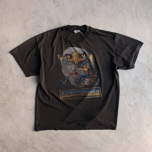 เสื้อยืดลำลองผู้ชายสไตล์วินเทจฟอกสี ทรงหลวม คอโอ พิมพ์ลายตามสั่ง แขนสั้น ผ้าฝ้าย - Product Image 2