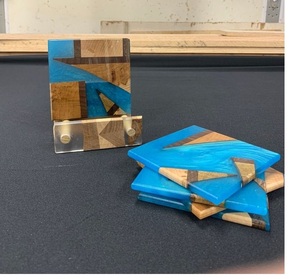 High Quality Handmade Wooden Resin coaster Sets <b>Table</b> Top Decorate on Coasters For <b>Kitchen</b> Hotel Restaurant Use At Low Price - Product Image 5