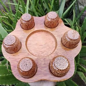 Taza de Té de Madera de Coco de Vietnam, Material Natural de Coco para Beber Té, Utensilios de Cocina Rústicos Hechos a Mano - Product Image 1