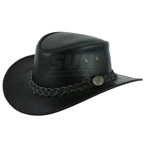 Handmade Leather Cowboy <b>Hats</b> Classic <b>Western</b> Design Customizable Adjustable Lightweight Comfortable All-Season Bulk Order - Product Image 3