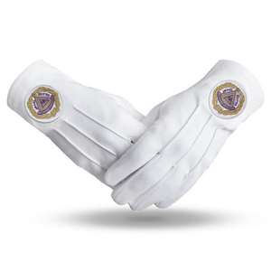 Gants maçonniques brodés sur mesure, prix d'usine en gros, gants maçonniques, gants en coton blanc maçonniques - Product Image 1