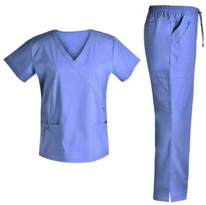 Conjunto de Uniformes Médicos Personalizables y Ecológicos para Enfermeras, Pantalones Deportivos y Blusa de Manga Corta de Forro Polar, Diseñados para Uso Hospitalario - Product Image 2