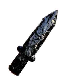 Artículos Decorativos Artesanales Hechos a Mano con Piedra del Sol y Fluorita: Puntas de Flecha, Lunas Crecientes, Cuchillas Rituales, Imitación de Arte Antiguo - Product Image 1