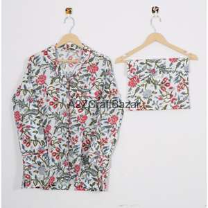 Conjunto de Pijama de Algodón 100% con Estampado Floral Romántico para Mujer, con Cintura Elástica y Mangas Largas, Ropa de Dormir Suave y Transpirable - Product Image 6