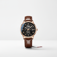 Montre Homme Tendance en Acrylique à Quartz Nouvelle Collection Populaire avec Calendrier à Trois Yeux et Ciel Étoilé Lune