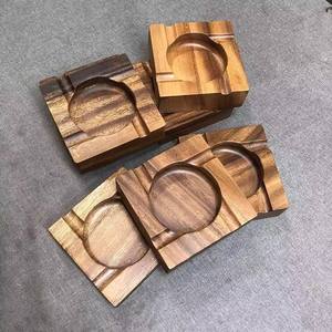 Classic American Style Wooden Cigar <b>Ashtray</b> Handmade Eco-Friendly Customized Shape Tabletop Ash Holder New Design Smoking - Product Image 2